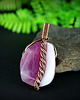 wisiory Dwustronny wisiorek wire wrapping z agatem 4