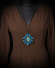 wisiory Niebieski wisior soutache z mandalą 1