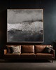 obrazy Abstrakcja Loft no.4 SREBRO Ręcznie malowany obraz 140x140 XXL 3