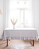 obrusy i serwetki Lniany obrus z falbanką  heavy linen LIGHT GRAY 7