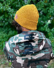 czapki damskie Męska bawełniana czapka beanie logo ekoskórka Miodowa musztarda 4