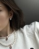 kolczyki pozłacane Kolczyki z różowego złota z białymi perłami SWAROVSKI CRYSTAL 1