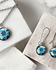 kolczyki szklane Blue flower kolczyki długie z kwiatkiem 7