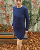 sukienki midi damskie SLOGAN Rose dark blue melange sukienka damska 4