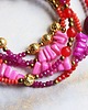 korale UNIKATOWY sznur kamieni 122cm : korale : naszyjnik FUCHSIA & RED 1