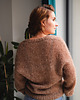 swetry damskie  Sweter Sara na drutach, sweter z alpaki, lekki sweterek, sweter w serek 2