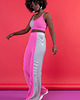 topy damskie DZIANINOWY DWUKOLOROWY ELEGANCKI TOP F1652 SZARY 1