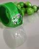pierścionek z żywicy Zielony pierścionek z cyrkonią 4