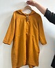 sukienki mini damskie Tunika lniana żółta musztardowa  z kapturem 1