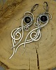 kolczyki wire wrapping Długie kolczyki obsydian złocisty wire wrapping 5