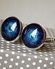 spinki do mankietów COSMIC IN BLUE gustowny prezent spinki do koszuli dla faceta 2