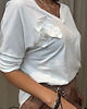 t-shirt damskie Bluzka Fiore Bianco 2