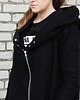 bluza z kapturem damska Oversize bluza czarna asymetryczna ogromny kaptur 3