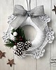 wianki bożonarodzeniowe Wianek świąteczny handmade ze sznurka w kształcie śnieżynki 2