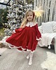 sukienki dla dziewczynki Sukienka Dresowa Czerwona Świąteczna 2