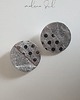 kolczyki - inne Kolczyki SUN koła skóra naturalna srebrne metaliczne gladkie i w kropki 1