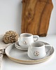 filiżanki Taca / Patera + 2 białe filiżanki ceramiczne - Piegi ze stokrotką 1