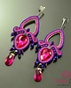 kolczyki soutache Fiolet i intensywny róż -  kolczyki sutasz 4