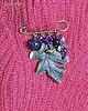 broszki Broszka niezwykła na agrafce w modnym stylu Boho handmade ametystowo-złota 5