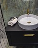umywalki Okrągła umywalka nablatowa ryflowana 41cm kolor jasno szary 4