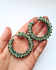 kolczyki szklane Kolczyki Koła z Kryształów Preciosa i Koralików - AURA Emerald 1
