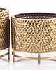 kwietniki Osłonka metalowa, tłoczona 3 szt. 39/25/23x35/30/24 cm Urrea złota 2