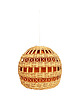 lampy wiszące Lampa sufitowa z wiklinowym kloszem, Polska lata 60. 5