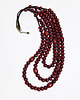 korale Drewniane korale - potrójne, bordo 5
