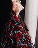 szlafroki damskie KIMONO czerwone / szlafrok ślubny/ sukienka, autorski wzór maki 100% wiskoza 2