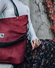 torby na ramię Duża wodoodporna torba z nubuku bordo 1