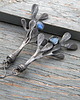 kolczyki wire wrapping kamień księżycowy   - gałązki 2