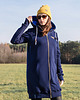 bluza z kapturem damska Bluza damska rozpinana oversize LONG granatowa 2