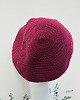 czapki damskie Wiosenny beret damski z antenką ręcznie robiony bawełna one size amarant 3