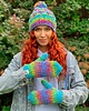 czapki damskie Czapka Handmade Happy Tęcza Błękit 1