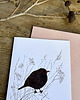 kartki okolicznościowe - wydruki Zimowy Kos- Kartka- Grafika- Ilustracja- Ptaki 2