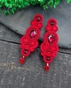 kolczyki soutache Kolczyki sutasz czerwone Keira wieczorowe eleganckie z kryształkami 2