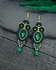 kolczyki soutache Kolczyki sutasz złoto zielone eleganckie z kryształkiem Rosalia 2