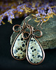 kolczyki wire wrapping Kolczyki wire wrapping z jaspisem dalmatyńskim 2