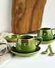 filiżanki Filiżanka ze spodkiem beczułka ręcznie robiona 250 ml - Zielona z sercem 3
