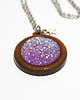 wisiory Drewniany naszyjnik - Druzy, jasny fiolet 1
