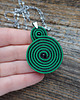 wisiory Zielono czarne spirale - naszyjnik sutasz 3
