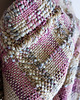 szale damskie Ręcznie tkany szalik artystyczny fiolet, róż i beż 5