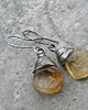 kolczyki wire wrapping surowe cytryny - krople - kolczyki 1