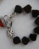 bransoletki srebrne -czarny turmalin i koniakowy bursztyn- 2