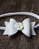 ozdoby na chrzest Opaska do włosów FLORAL BOW biała 2