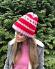 czapki damskie Wełniana walentynkowa czapka Lily serca 100% wełna handmade ręcznie robiona 3