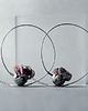 kolczyki wire wrapping Srebrne kolczyki koła METALIC ROSES 3