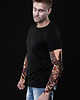 t-shirty męskie Czarny t-shirt męski z tatuażami Zombie Attack 2