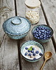 miski i misy Miska z pokrywką miseczka ceramiczna turkusowa 15cm 2