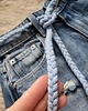 paski damskie Błękitny  Pasek do sukienki,tuniki wiązany cienki warkocz 130cm (r.36-38) 3